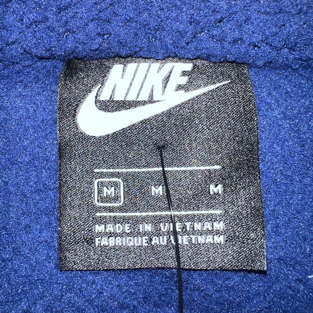Nike Fleece Jacket Swoosh Sherpa Midnight Navy Oversized Women’s Medium - Picture 12 of 16